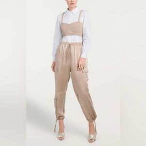 Cinq a Sept Satin Nitsan Parachute Pants - Oyster